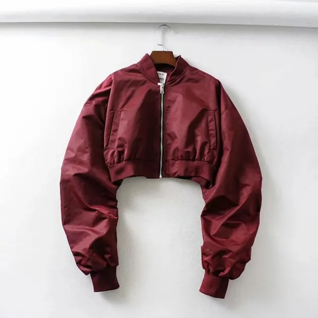 Tooling Cropped Top Coat Wine - Shop at LoveMi