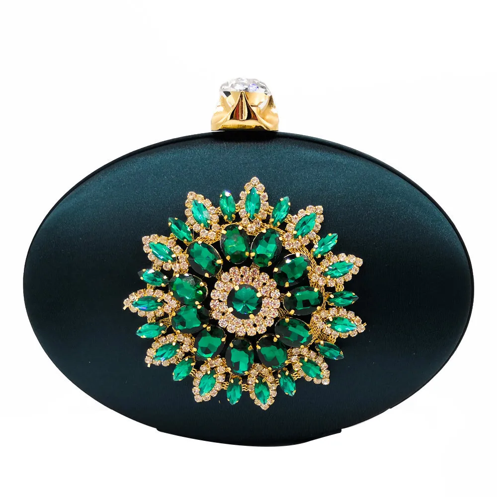 Handbag And Purse Ladies Evening Bags Wedding Party Chain Shoulder Bag - Green