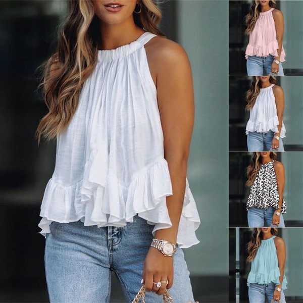 Title 6, Summer New Style Ruffled Sleeveless Casual Jack...