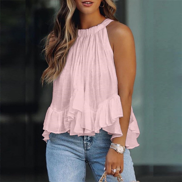 Title 5, Summer New Style Ruffled Sleeveless Casual Jack...