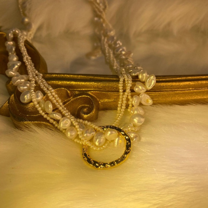 Freshwater Pearl Necklace Multi-layered Baroque Heterosexual Necklace