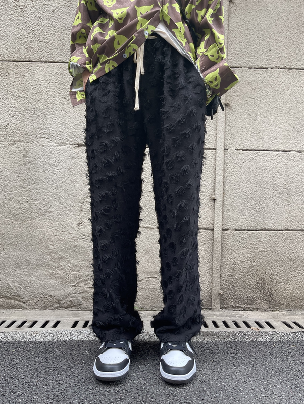 Elastic Waistline, Hairy Texture Trousers, Straight, Popular Sports Loose Men