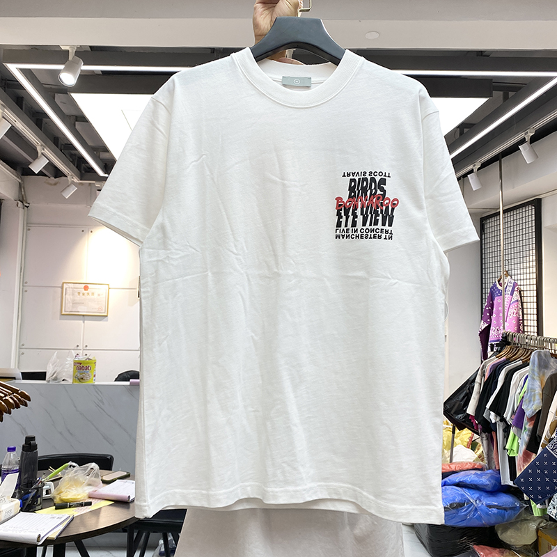 Flame Robot Letter Print Round Neck Pullover Short Sleeves