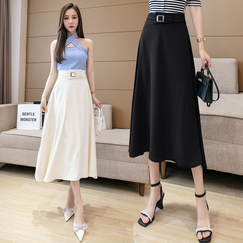 Title 2, Womens High Waist Skirt, draped mid-length lar...