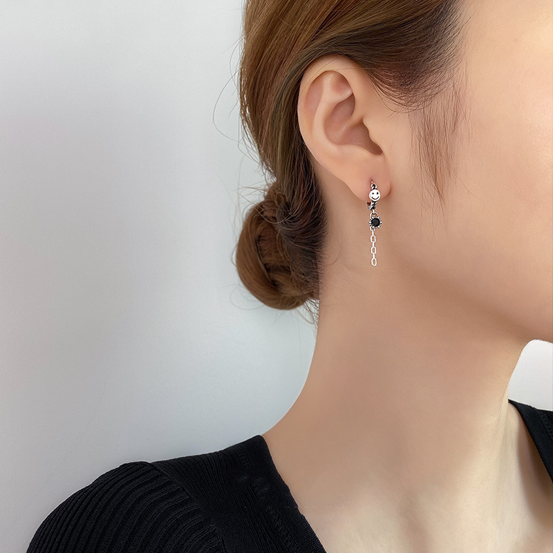 925 Sterling Silver Rabbit Earrings Asymmetrical Earrings Tassel Earrings