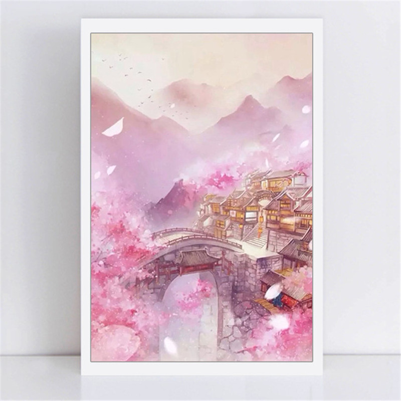 Diy Digital Oil Painting Chinese Landscape Hand-painted