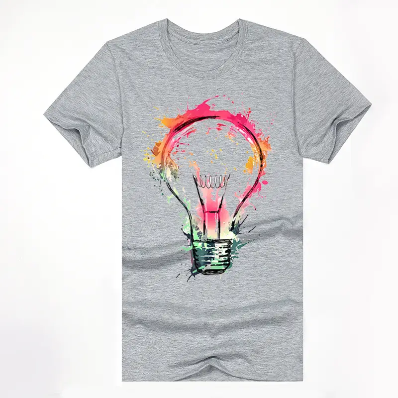 Hot Bulb 3D Printing European And American Popular Short-sleeved T-shirt