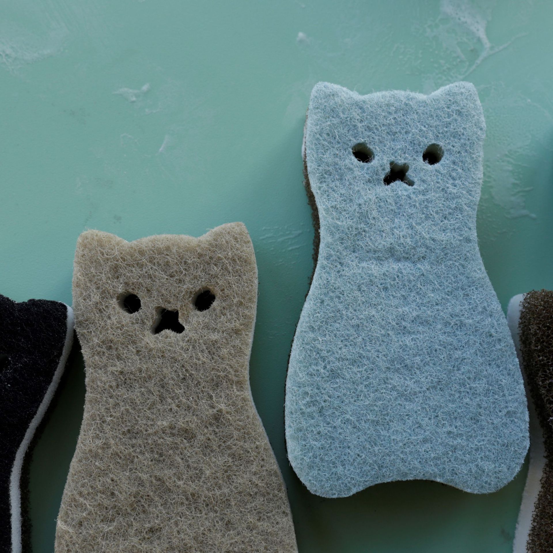 Kitchen Thickened Three-layer Cat Sponge Pot And Dishwashing Brush