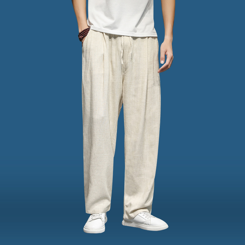 Title 4, Linen Harem Pants Mens Loose Straight Wide Leg...