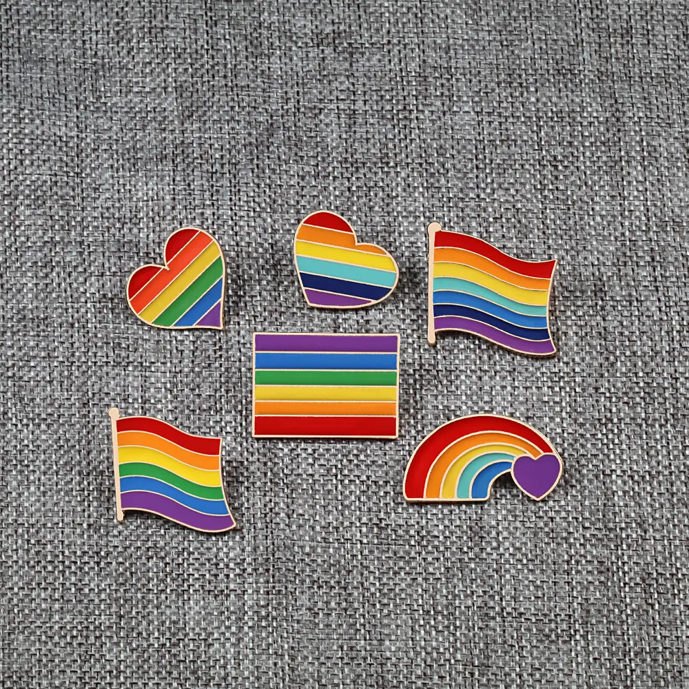 Six-color Rainbow Corsage Metal Badge