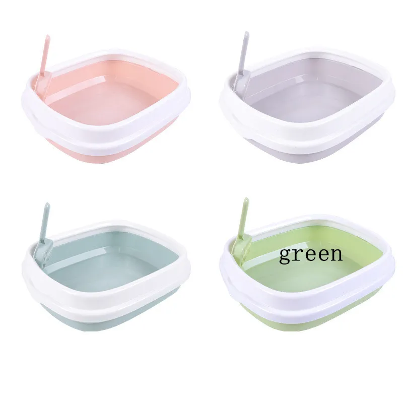 Large Cat Litter Box Detachable Anti-splashing Cat Litter Box Cat Pet Supplies - Green