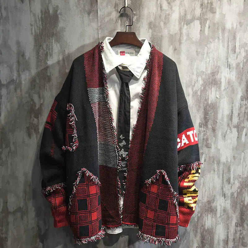 Sweater Men's Loose Knit Cardigan Lazy Hong Kong Style Couple Outfit