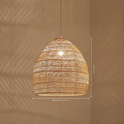 Desk Bedroom Study Lamp Tea Room Rattan Chinese Pastoral