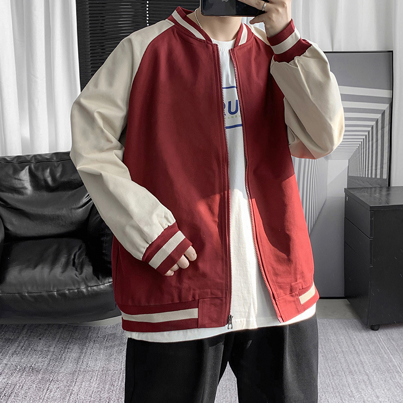 Men's Casual Baseball Uniform Stand Collar Jacket