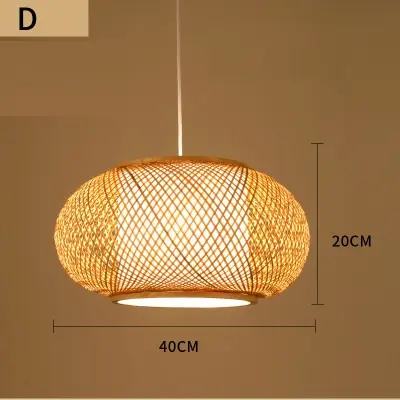Chinese Bamboo Retro Hanging Light Fixtures Wicker