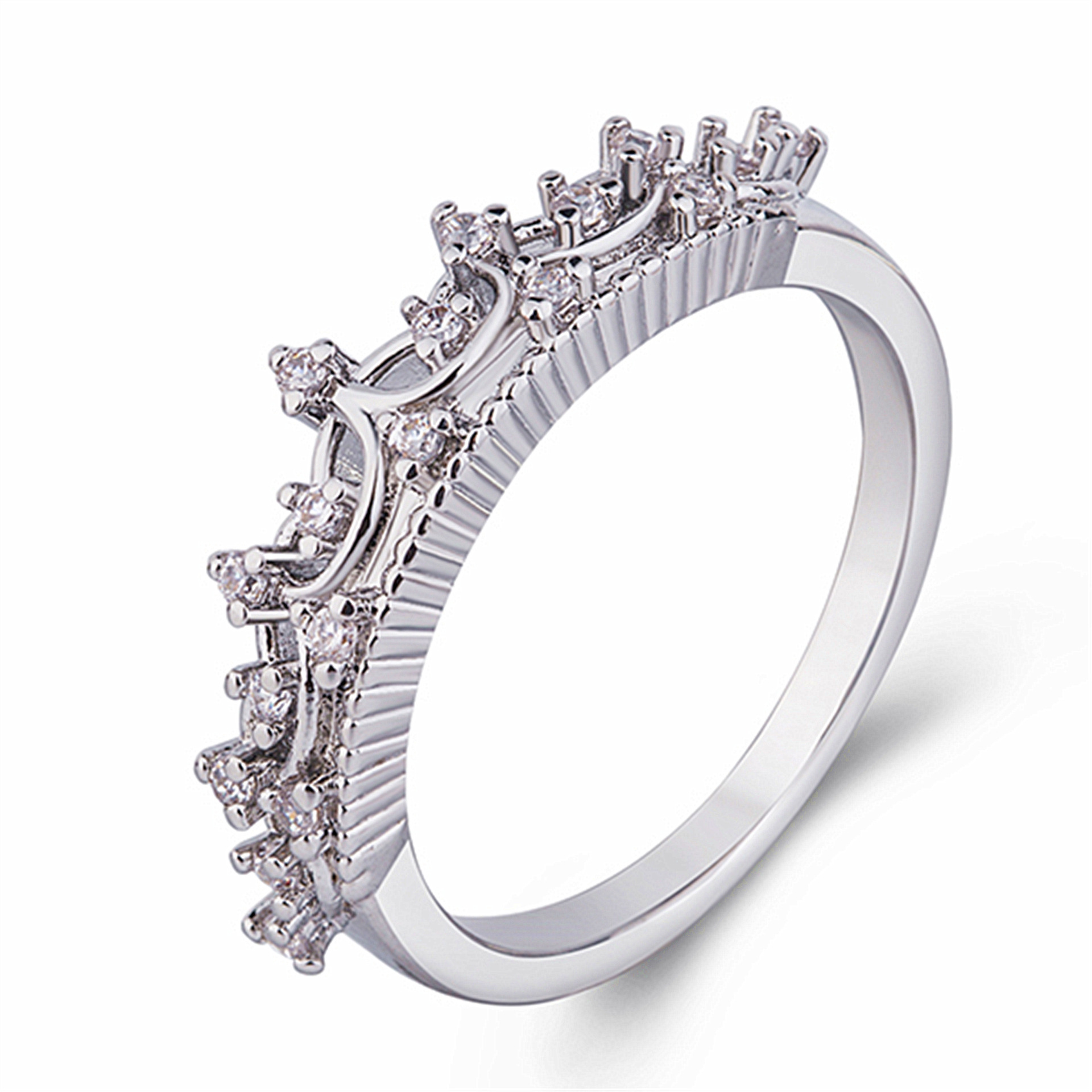 Korean Version Diamond Crown Ring