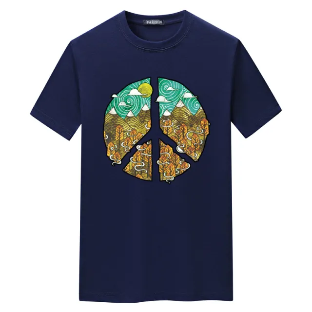 Short Sleeve T shirt Men's Top Half Sleeve Navy Blue - Shop at LoveMi
