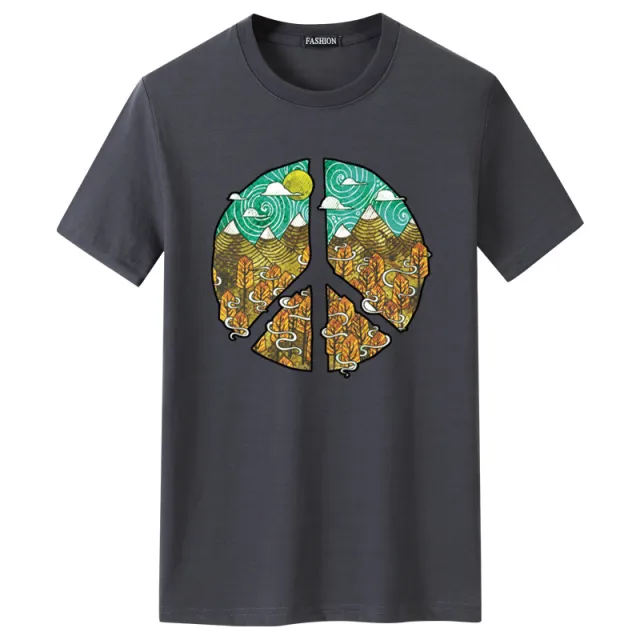 Short Sleeve T shirt Men's Top Half Sleeve Dark Grey - Shop at LoveMi