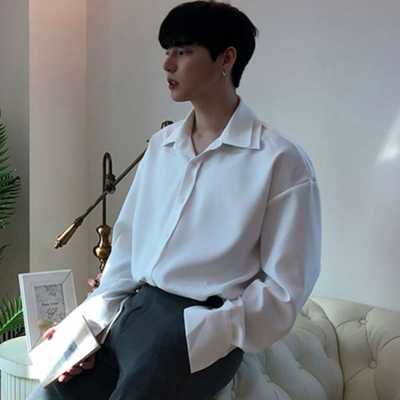 Men's Long-Sleeved Summer Light Mature Wind Thin Ice Silk Shirt