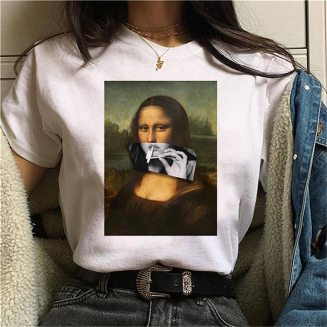 Title 18, Rundhalsausschnitt mit Mona-Lisa-Print und kurz...