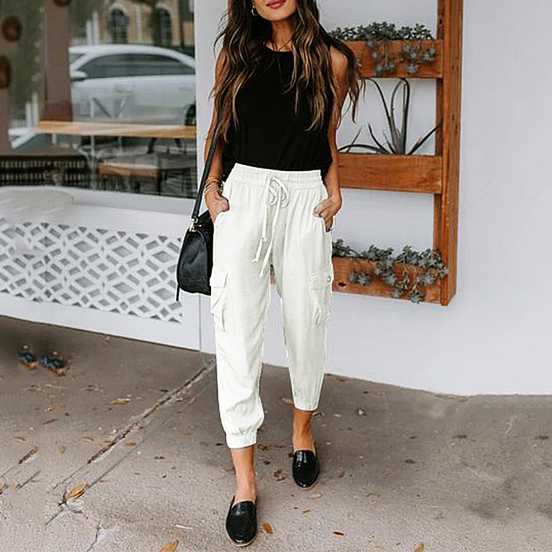 Title 3, Loose Slacks Pocket Drawstring Drawstring Pants