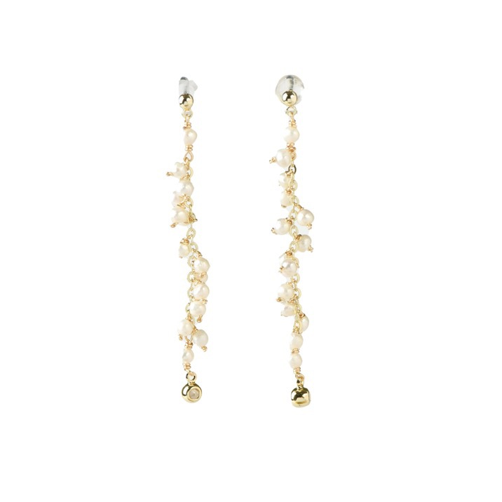 Aretes Largos Hechos A Mano Con Borlas Y Perlas De Agua Dulce Para Mujer