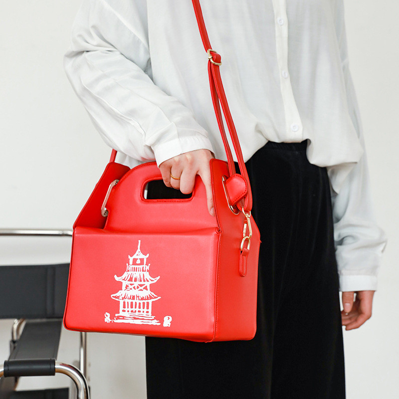 Single Shoulder Messenger Personalized Printing Net Red Portable Box Bag