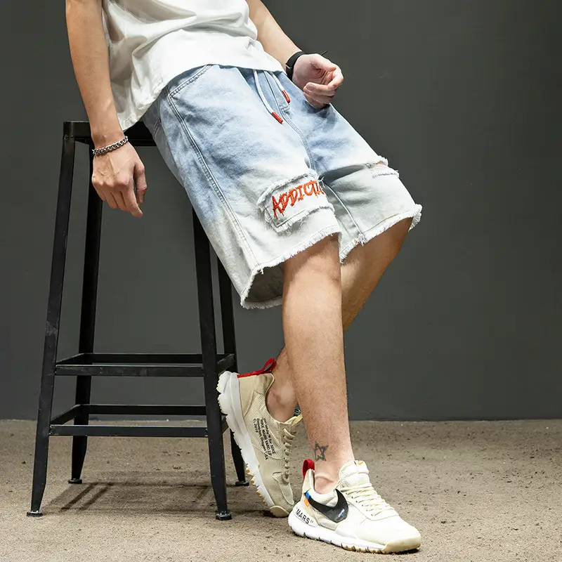 Gradient Tie-dye Ripped Hole Personality Trend Pants