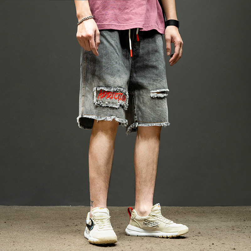 Gradient Tie-dye Ripped Hole Personality Trend Pants