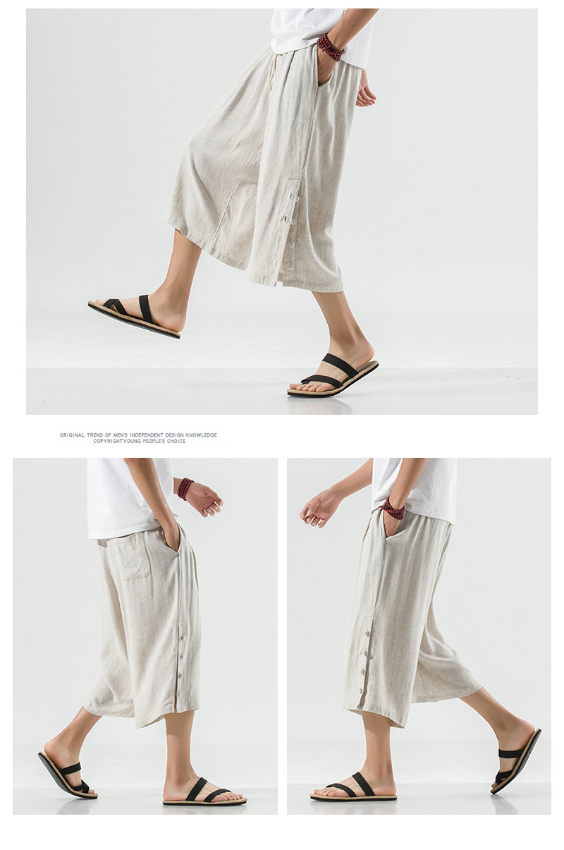 Title 8, Linnen cropped broek voor dames, lichtgewicht e...