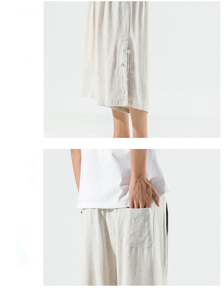 Title 12, Linnen cropped broek voor dames, lichtgewicht e...