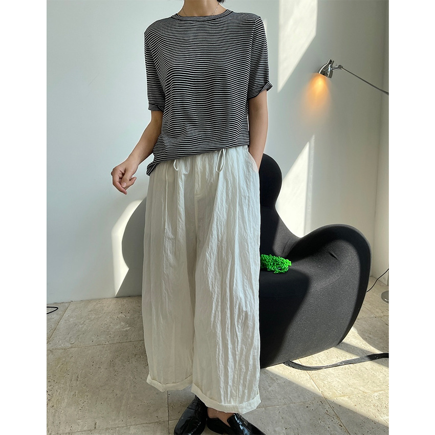 Title 4, Summer New Korean Style Simple Stripe Short Sle...