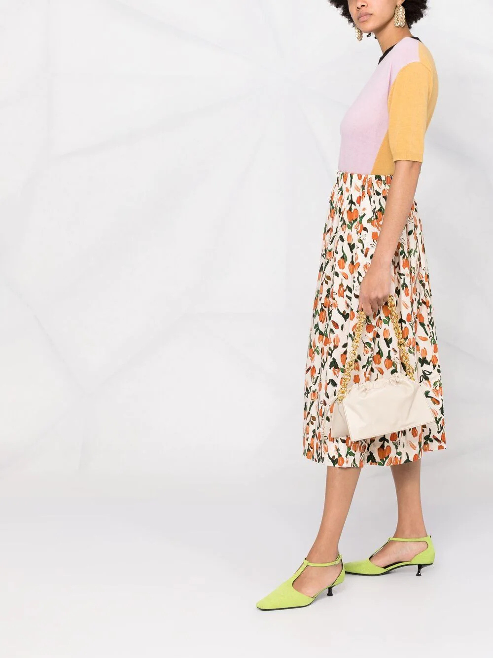 Thin Elastic High Waist Mid-length A-line Skirt Women