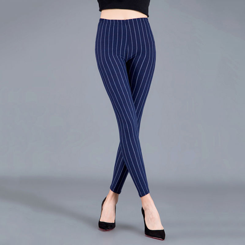 Thin cropped cotton leggings Navy - Shop at LoveMi