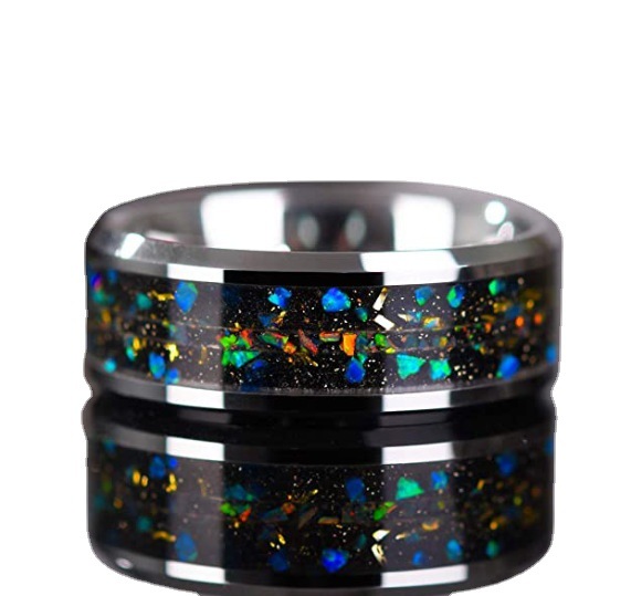 Opal Inlaid Wedding Ring