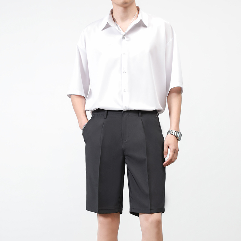 Title 8, Mens Hong Kong Style Shirt Suit Shorts Korean ...