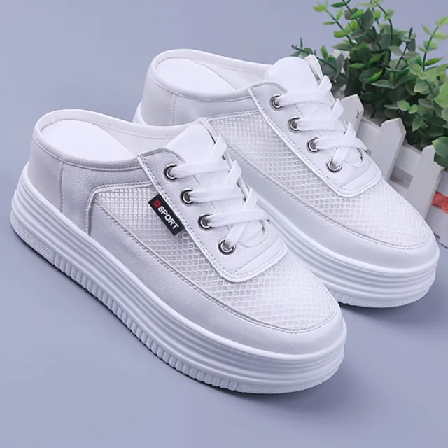 Half drag Sandals Women's Summer Hollow And Breathable Outer Wear Without White - Shop at LoveMi