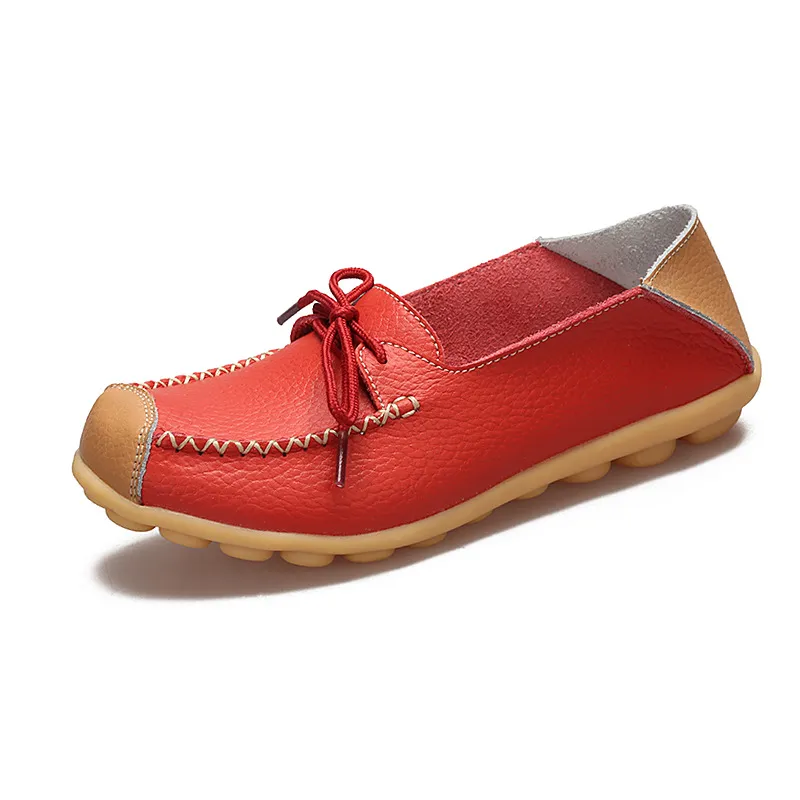 Flat-bottomed Two-wear Step-on Single Shoes Casual Shoes - Red