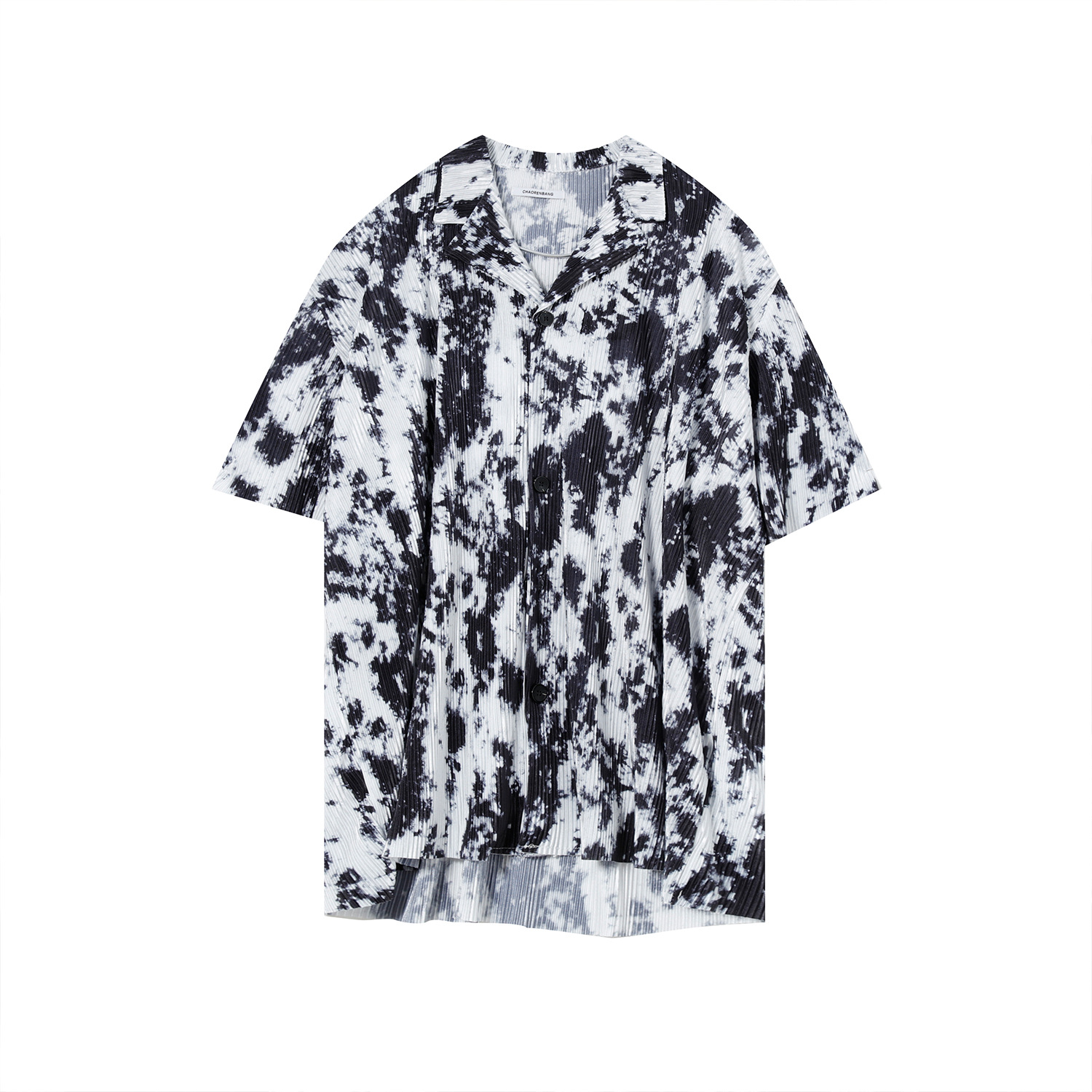 Products Trendy Korean Ins Loose And Handsome Retro Pattern Drape Shirt Men