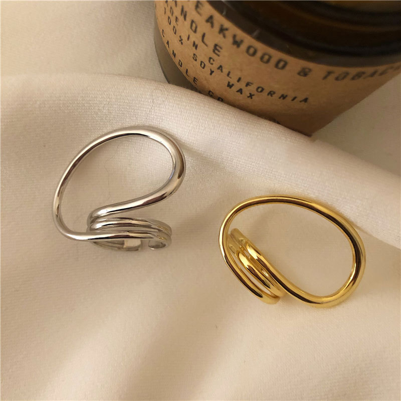 European And American Exaggerated Large Twist Ring Multilayer Ring