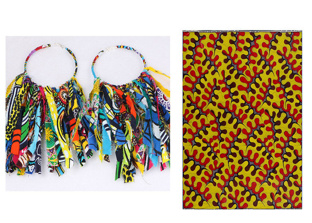 African Tassel Earrings African ethnic print Ankara Earrings