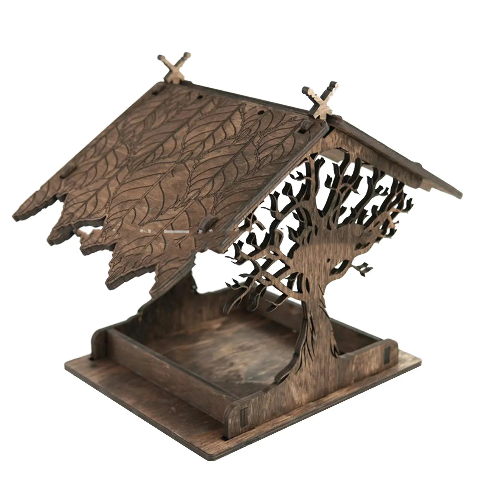 Wooden Home Garden Outdoor Bird Feeder Pendant