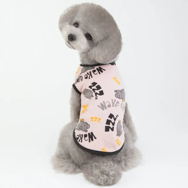 Pet Spring And Summer New Style Cotton Vest Teddy Dog Clothes One Generation Piggy Print Vest Pink - Shop at LoveMi