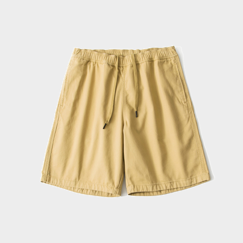 Japanese Tooling Brushed Yarn Card Solid Color Over The Knee Loose Skateboard Casual Beach Shorts Men
