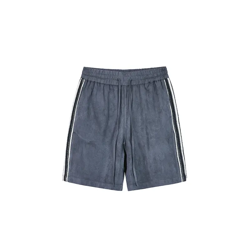 Side Rough-grain Stitching Shorts Suede Five-point Pants