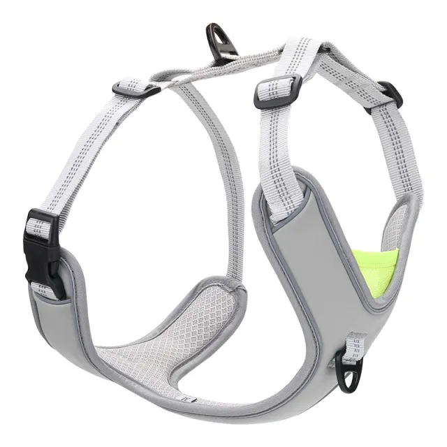 Chest Back Dog Breast Strap Adjustable Outdoor Trekking Big Dog Chest Back Leash Grey - Shop at LoveMi
