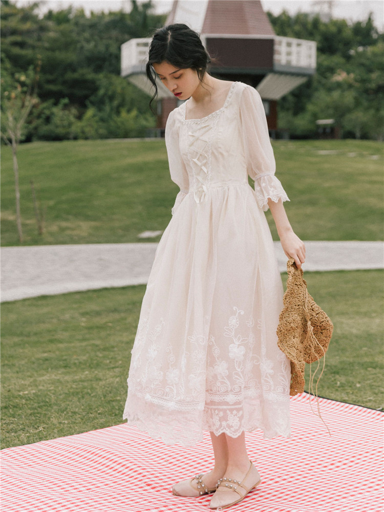 Square-Neck Long Sleeve Dress, picture 5 of 5