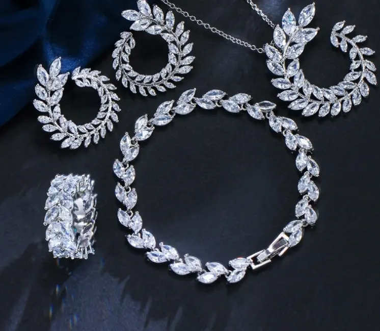 Ring Leaf Set Fashion Necklace Auskaru