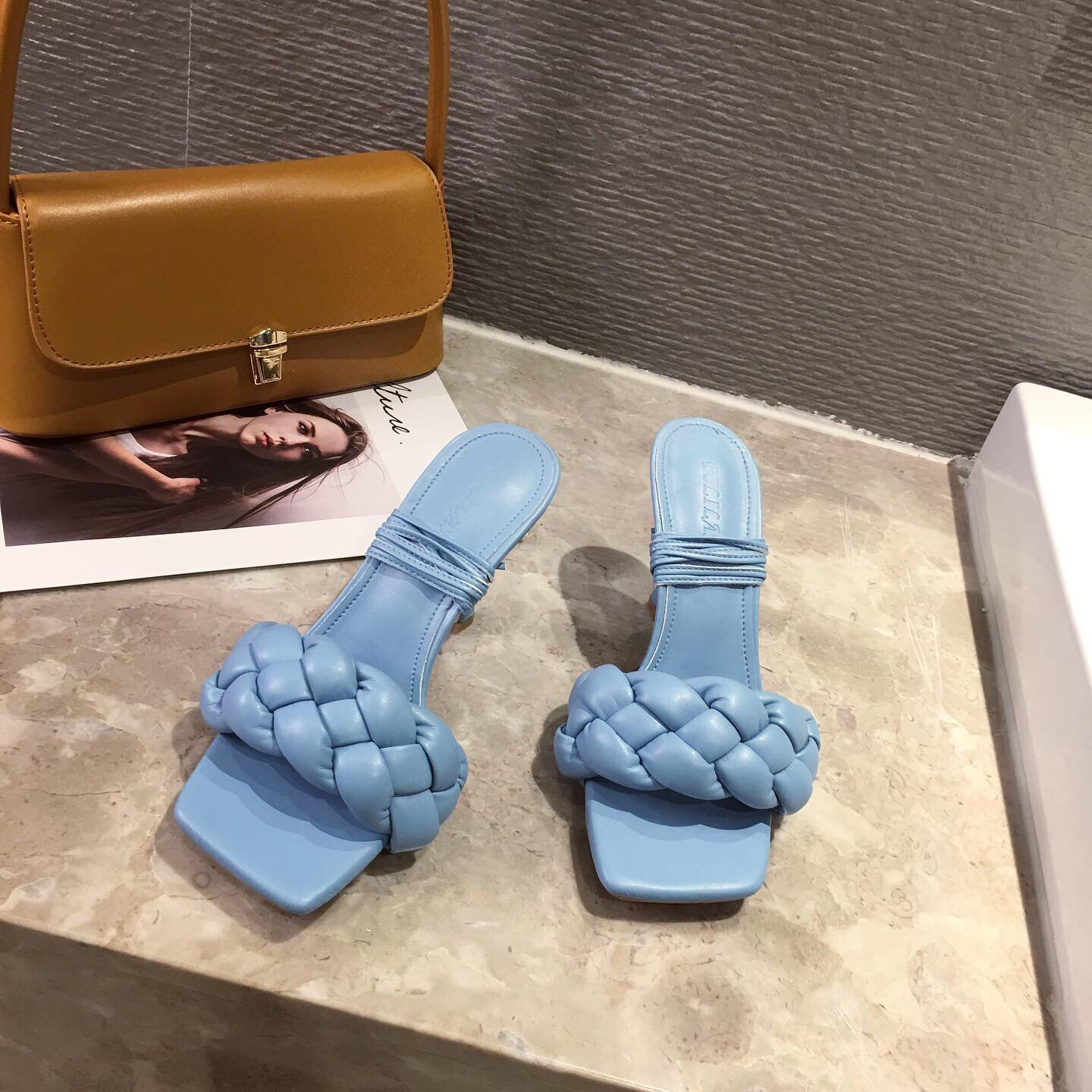 New Women's Shoes Net Red Sexy Two-wear Twisted Twine High-heeled Sandals