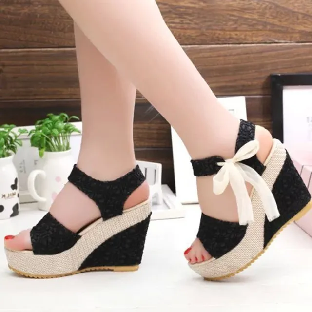 Women Summer Shoes Wedges Sandals Party Platform High Heels Black - Shop at LoveMi